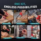 OLIXIS 330 Piece Home Repair Tool Kit with Pull-Out Drawer, Carbon & Cr-V Steel Tool Box, Complete Homeowners Repair Kit for DIY & Auto Maintenance for Home, Black-Red