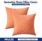 MIULEE Pack of 2 Couch Throw Pillow Covers 18x18 Inch Soft Coral Red Chenille - Image 6
