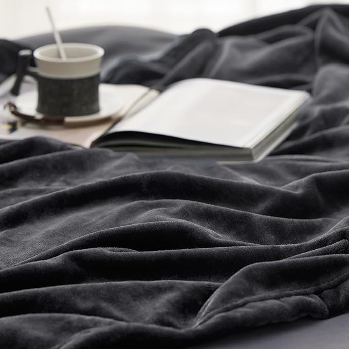 Bedsure GentleSoft Fleece Bed Blankets Large Size Charcoal - Image 5
