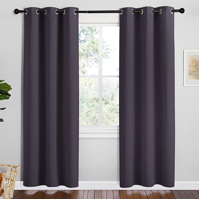 NICETOWN Greyish Purple Blackout Curtains 78 inches Length by NICETOWN