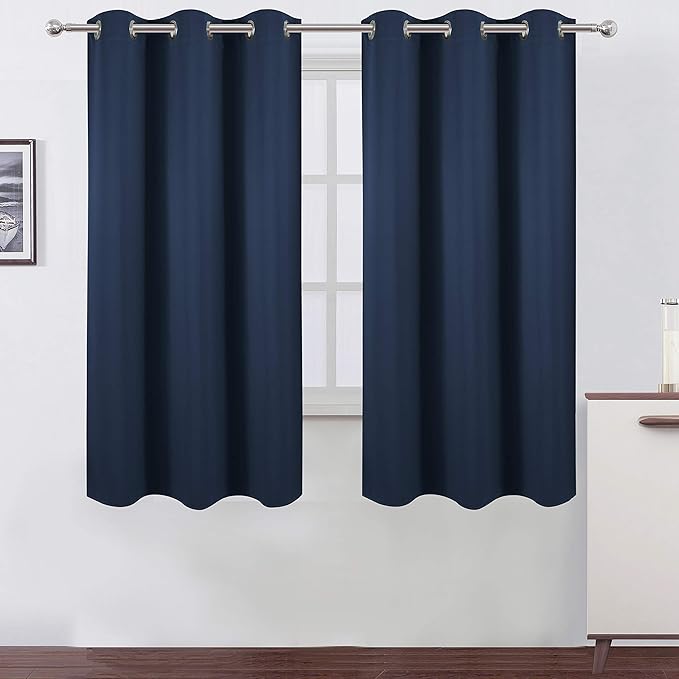 LEMOMO Navy Blue Blackout Curtains 42 x 63 Inch Length/Set of 2 Curtain by Lemomo