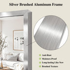 Koonmi Silver Rectangle Wall Mirror, 30x40 Inch Bathroom Mirror, Aluminum Frame Vanity Mirror for Entryway, Living Room, Bedroom Bathroom, Hangs Horizontally or Vertically