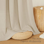 NICETOWN Thick Linen Blend Curtains Flax Textured - Image 2