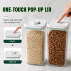 Pop Airtight Food Storage Containers with Lids Stackable Containers for Kitchen Pantry Organization Ideal for Cereal Snacks Flour Sugar Coffee and Spaghetti (gray, 6 pcs)