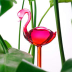 NiHome Self Watering Globes 2 Pack Glass Plant Waterer Flamingo Pink 10in