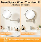 1X/30X Wall Mounted Makeup Mirror, 8 Inch Double-Sided Magnifying Mirror