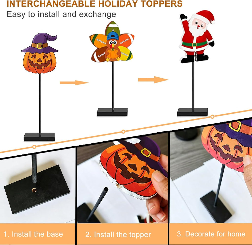 Interchangeable Halloween Christmas Tabletop Decor, Seasonal Home Decor
