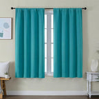 Simplebrand Ava Teal Short Blackout Curtains by Simplebrand
