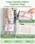 8 Mesh Zipper Pouches + 1 File Organizer Bag,9‑Pc Document Organizer Set