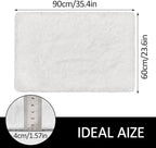 Small Area Rug for Bedroom 2x3ft Mini White Fluffy Rug Mat Bedside Throw Rug - Image 2