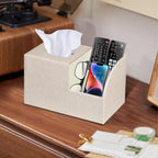 PU Leather Square Tissue Box Cover - Multi-Functional Tissue Box Holder
