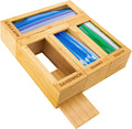 mHomeAid Bag Storage Organizer - Bamboo Food Plastic Baggie Holder, Dispenser, and Container for Kitchen Drawer - Fits Ziplock and Ziploc Gallon, Quart, Sandwich & Snack Sized Slider Bags (Bamboo)