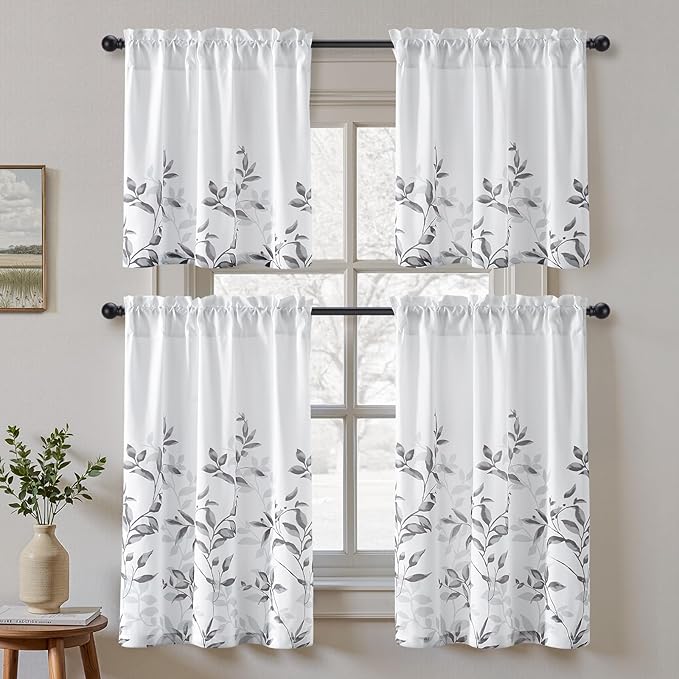 HOMEIDEAS Kitchen Curtains, Short Non-See-Through Privacy 30X24 Inch Length - Image 2