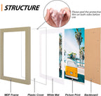 Fixwal Picture Frames Set, 15 Pack, MDF, Soft Earth Tones, 8x10, 5x7, 4x6