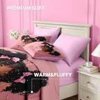 Nesker Twin Comforter Set for Girls, 5 Pieces Princess Bedding for Kids