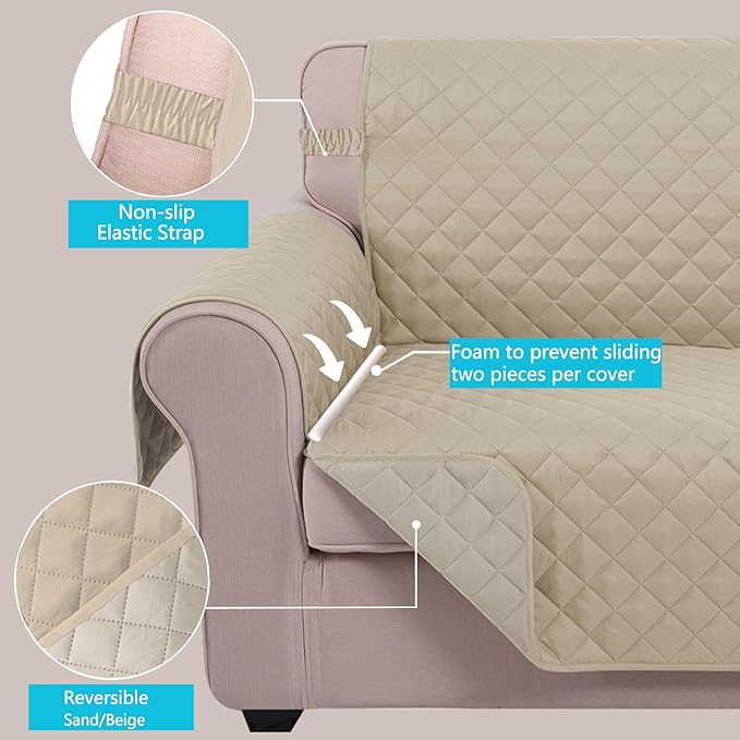 U-NICE HOME Loveseat Sofa Cover Reversible Couch Covers - Image 3