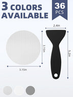 Secopad Round Non Slip Bathtub Stickers with Scraper, 36PCS, Clear