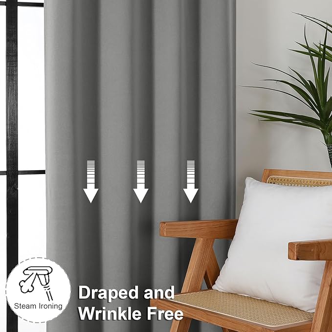 Simplebrand Ava Light Grey Blackout Curtains - Image 7