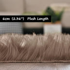 Goolela Furry 2x6 Fluffy Faux Sheepskin Beige Washable Shag Rug - Image 4