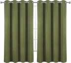 LEMOMO Olive Green Blackout Curtains 66 x 63 Inch Length/Set of 2 Curtain - Image 2