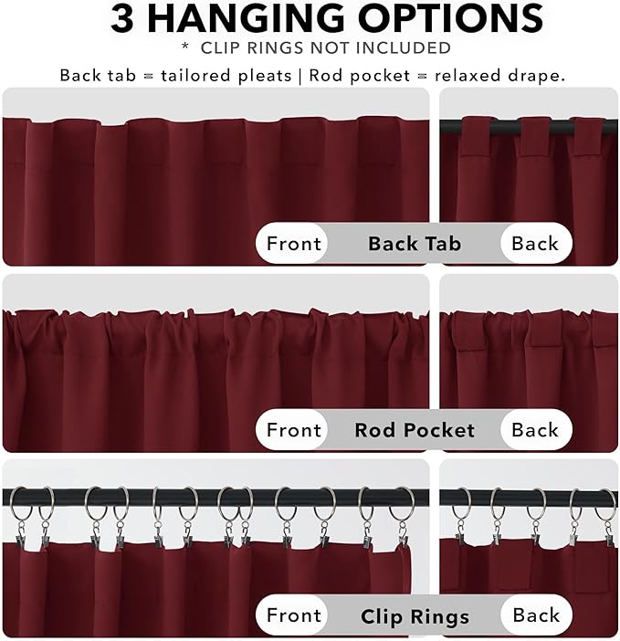 Deconovo Rod Pocket and Back Tab Blackout Curtains - Image 2