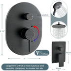 BRIGHT SHOWERS Shower Faucet Set, Shower Head System with Rainfall Shower Head and Handheld Showerhead Combo, Valve and Trim Kit, Complete Shower Fixtures for Bathroom, Oil-Rubbed Bronze