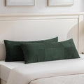 Fancy Homi Set of 2 Dark Green Boho Long Lumbar Body Decorative Throw Pillow by Fancy+Homi