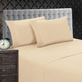 Elegant Comfort 1500 Thread Count Luxury Egyptian Quality Softness Wrinkle and Fade Resistant 4-Piece Bed Sheet Set, Deep Pocket up to 16inch, Queen, Beige