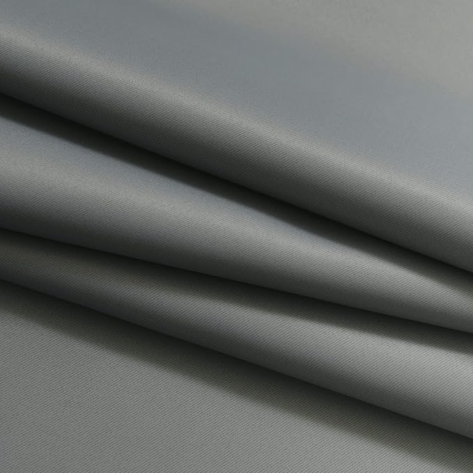 Yakamok 84 Inch Length Gray and Greyish White Gradient Color Ombre Curtains - Image 6