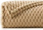 BEDELITE Fleece Blanket Twin for Bed Couch, 3D Jacquard Decorative Camel Throw - Image 8