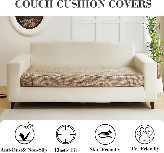 Couch Covers for 2 Cushion Sofa Pet Friendly Couch Cushion Covers Universal - Image 3