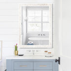 Tanmicoshomy White Shell Framed Wall Mirrors for Bathroom 24x36 Inch