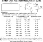 Solino Home Cotton Linen Tablecloth Linen, Hemstitch Collection 58 x 132 in