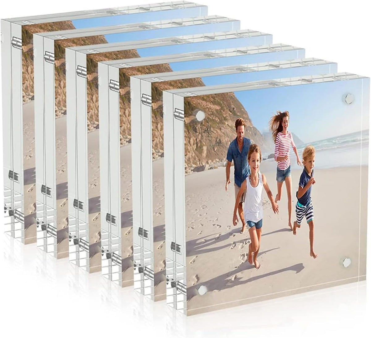 AITEE 4x6 Acrylic Picture Frames 6 Pack, Clear Picture Frames，20% Thicker