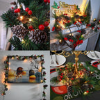 2026 Upgraded Christmas Garland Lights 9.84FT Holiday Prelit Garlands Pine Cone with Red Berry Battery Operated with Timer Garland Wreath Xmas Decor Lights for Outdoor Indoor Christmas Home Decoration