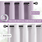 Yakamok Lilac 100% Blackout Curtains 63 Inches Long - Image 3