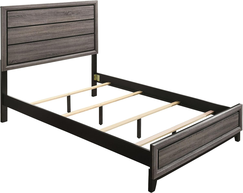 Coaster Watson Queen Panel Bed for Use with Box Spring, Grey Oak 212421Q