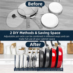 ROOHUA Pot and Pan Lid Organizer Rack for Under Cabinet, 12"-23" Expandable