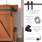 3FT Super Mini Cabinet Small Sliding Barn Door Hardware Track Kit Apply for Storage Window TV Stand-Fit 15"-18" Wide Door Panel-J Shape Hanger