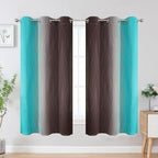 Estelar Textiler Brown and Teal Blackout Curtains & Drapes - Image 2