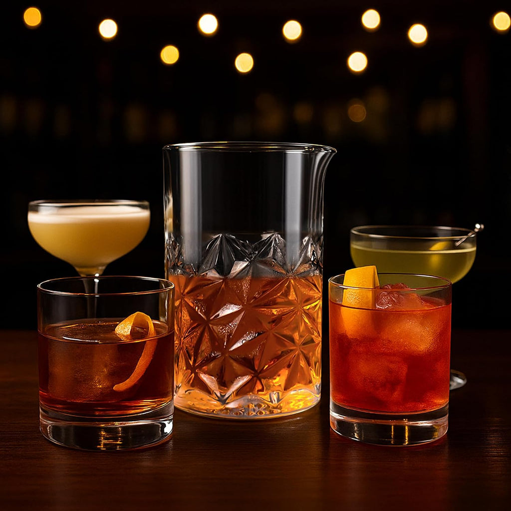 Cocktail Mixing Glass with Strainer Set, Bartender Gifts for Men