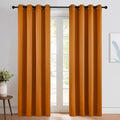 NICETOWN Orange Curtains 84 inch Length 2 Panels, Grommet Faux Silk Thermal by NICETOWN