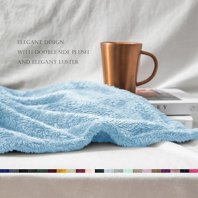 Exclusivo Mezcla Plush Fuzzy Fleece Throw Blanket Extra Large, Super Soft - Image 6