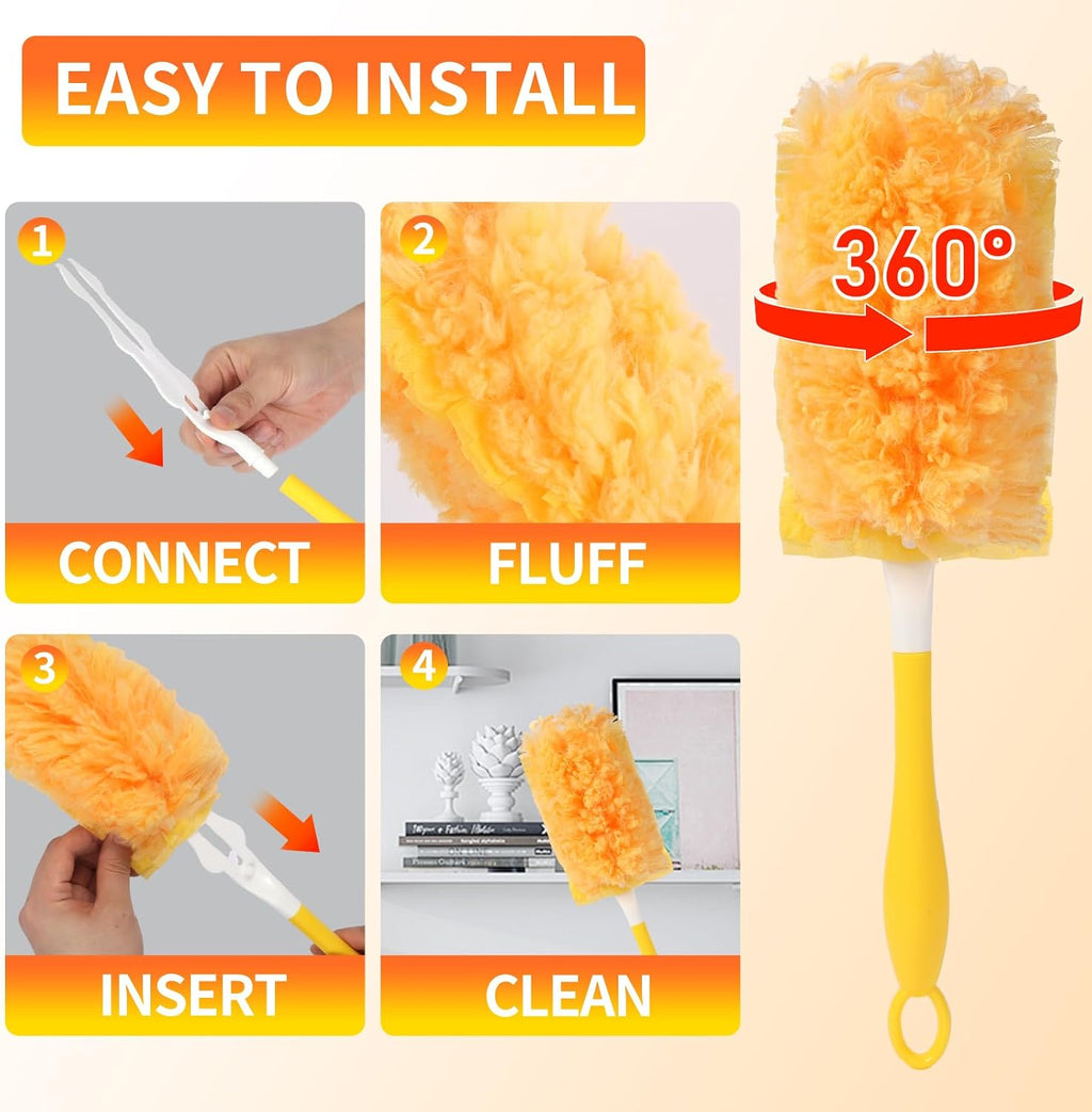 30 Count Duster Refill for Swiffer Duster with 1 Handle, Yellow