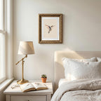 Wemandh Vintage Gold Framed Hummingbird Canvas Wall Art (8"x10")