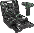 Prostormer Home Tool Kit with 8V Cordless Drill Driver, Green