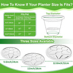 6 PCS Round Planter Inserts for Large Tall Pots,10" 11'' 12'' Stainless Steel Flower Pot Lift Insert Portable Planter Accessories Use Less Potting Soil,for Inside Pots with Drainage Hole
