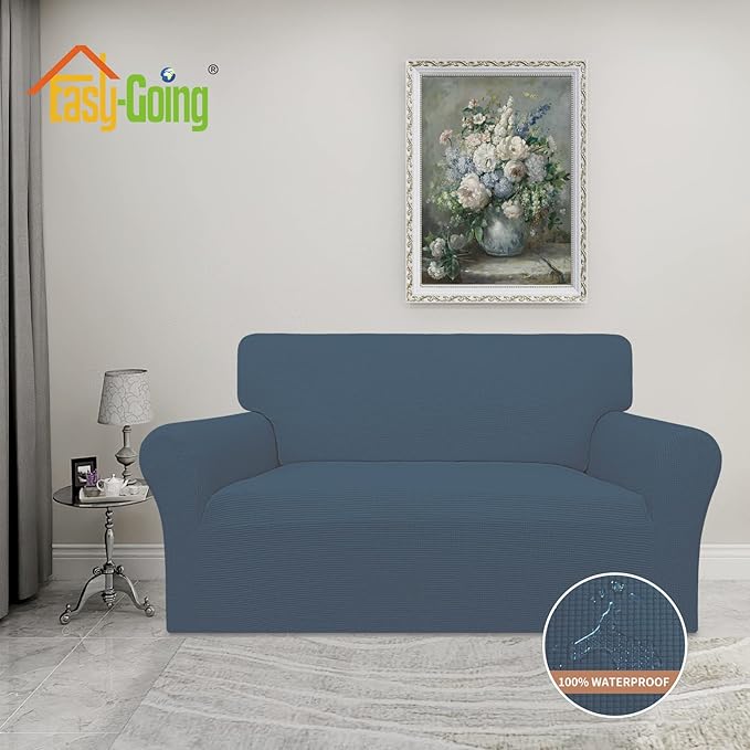 Easy-Going 100% Waterproof Oversized Loveseat Couch Cover, Dual Waterproof Sofa - Image 2