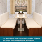 KRFOONN RV Dinette Cushion Covers Stretch Camper Cushions Cover, Beige