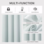 Joydeco Greyish White Custom Solid Single Blackout Curtain - Image 4